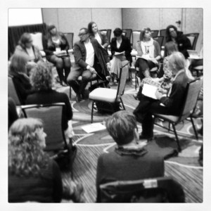 conversation at our sessiomn (yes, we exploded the traditional conference furniture layout)