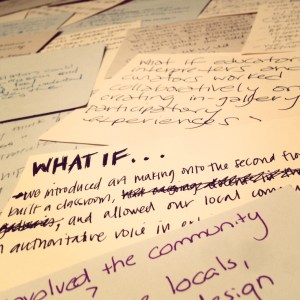 sampling of the 50+ "what if" statements that participants brainstrormed for crowdsourcing