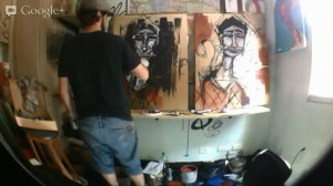 screenshot of Google Hangout of artist Felipe Iskor