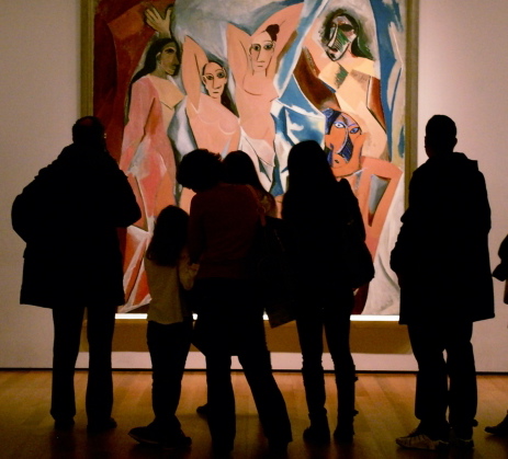 Visitors crowd around Picasso's 