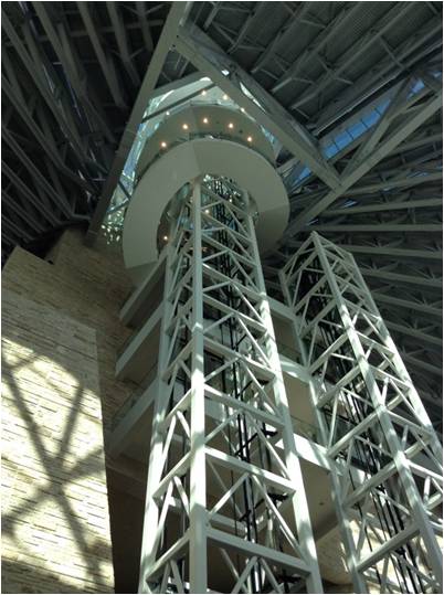 An elevator leads to the tower of hope. (Photo courtesy of Jamie Harrison) 