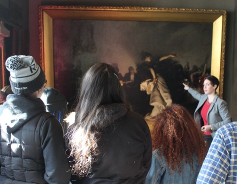 EMK students using VTS to discuss El Jaleo by John Singer Sargent, 1882, Isabella Stewart Gardner Museum, Boston.