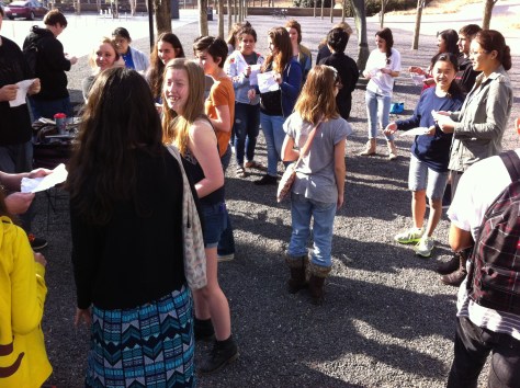 Students from Bryson City and Chapel Hill participate in an ice breaker before starting the museum visit.