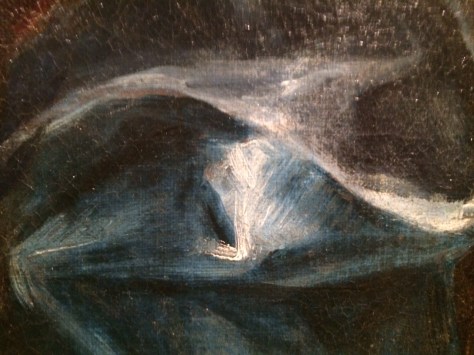 detail of El Greco's Holy Family with Mary Magdalene.