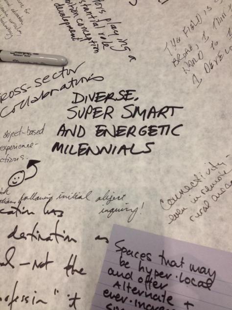 More brainstorming artifacts from convening. Photo via Twitter from Kaywin Feldman ‏@KaywinFeldman