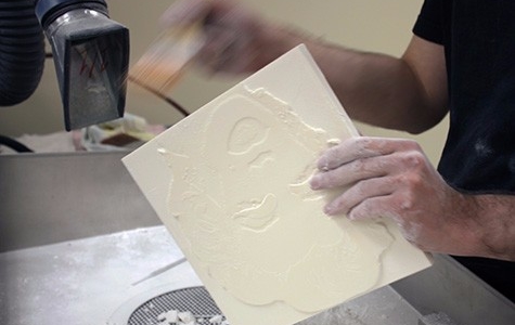 Working with our partners at Tactile Reproductions, LLC, to create the Andy Warhol artwork tactile reproductions. This one is a representation of Marilyn Monroe.