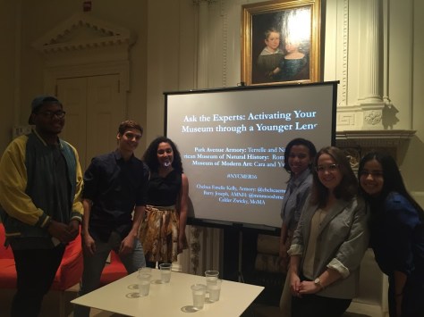 Youth interns from Park Avenue Armory, MoMA, and the American Museum of Natural History present a session for educators at the New York City Museum Educators Roundtable. Photo by Chelsea Emelie Kelly